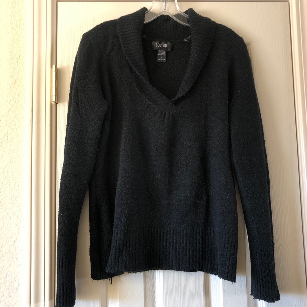 Size L Lou Lou cowl neck black sweater
